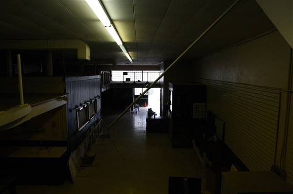 Oklahoma Flower Shop (Warehouse Space) - Reverse look from staircase at main entrance/craft services area (8/19/2016 - Credits: Yousef Kazemi)