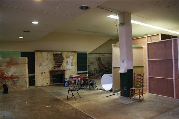 Oklahoma Flower Shop (Warehouse Space) - First Floor Space - Main Set Construction Area - They have build about two-three rooms and a bathroom interior (8/19/2016 - Credits: Yousef Kazemi)
