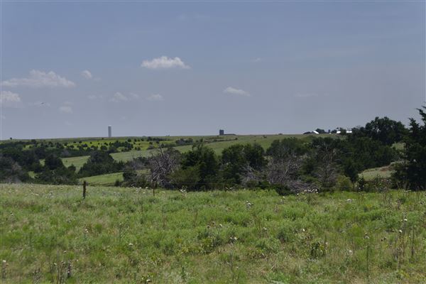 Rydell Ranch - field 2 - 2 mounds with 100' deep "red rock" canyons in between  visibility of up to 30 miles from the top of the mound Covered in mostly in eastern red cedar and some oak trees with native grasses. features slot canyons and waterfalls.  (7/28/2021 - Credits: Jeffrey Rydell)